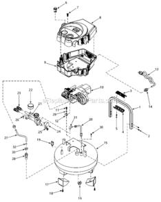 Page A Diagram and Parts List for MW250099AV  Campbell Hausfeld Compressor